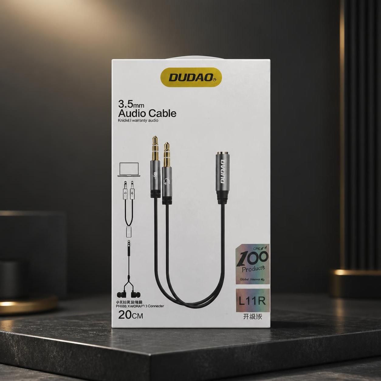 کابل تبديل 2 به 1 AUX برند دودا مدل L11R